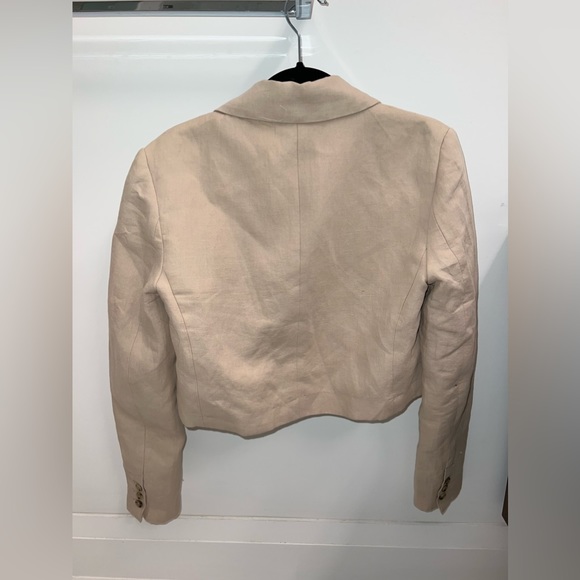 Linen blend cropped blazer Zara - Picture 4 of 6